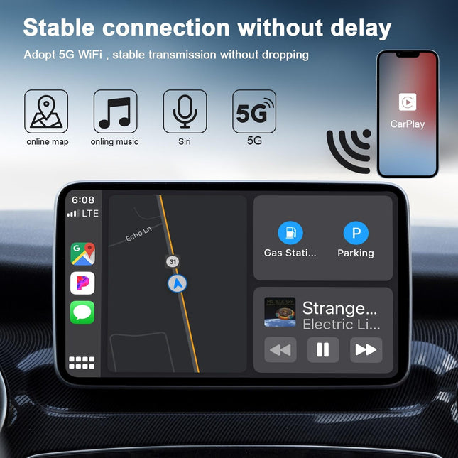 Wireless Carplay Adapter For Iphone - Carbon Fiber Usb & Usb-C-1915196888148217858