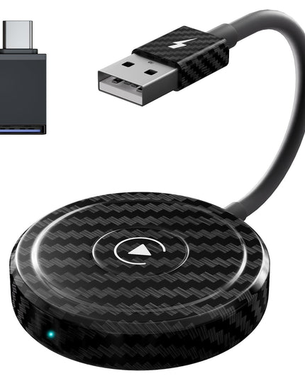 Wireless Carplay Adapter For Iphone - Carbon Fiber Usb & Usb-C-1915196888148217862
