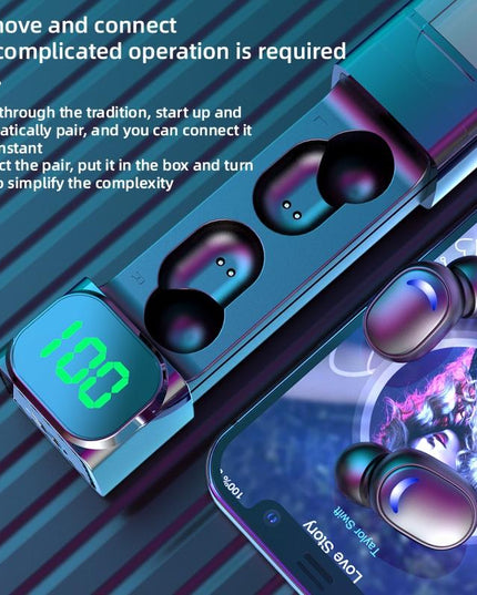 Intelligent Bluetooth Earphones With Digital Display - Colourful-1915197759154163717