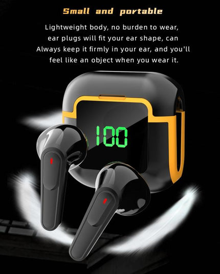 Intelligent Bluetooth Earphones With Digital Display - Pro 90 Hifi Black-1915197147087769604