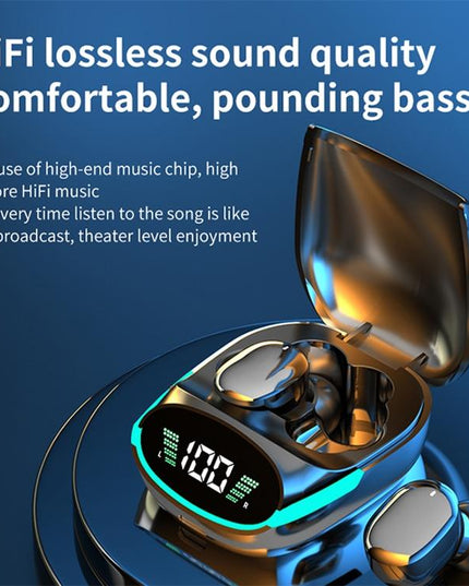 Intelligent Bluetooth Earphones With Digital Display - Black-1915197121338937349