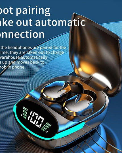 Intelligent Bluetooth Earphones With Digital Display - Black-1915197121338937350