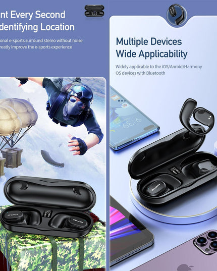 Black T69 Sport Tws Bluetooth Earbuds With Air Conduction-1915196846687522819