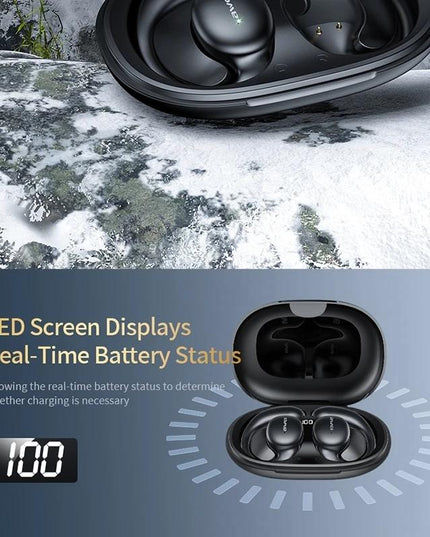 Black T80 Sport Tws Bluetooth Earbuds With Air Conduction-1915196902291410947