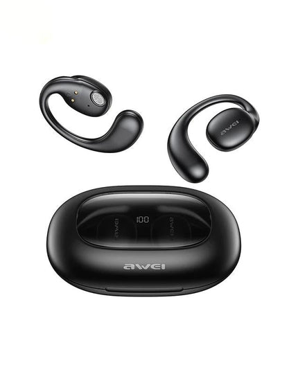 Black T80 Sport Tws Bluetooth Earbuds With Air Conduction-1915196902291410950