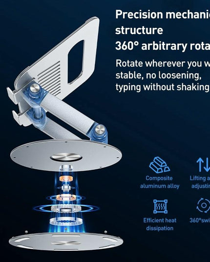Silver Foldable Swivel Laptop Stand-1915196817331589124