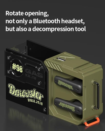Oil Barrel Bluetooth Earphones - Black / Green Tws-1915197122844692483
