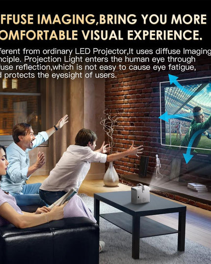Portable Wifi Projector With Android 10 Os And Hd Display - White-1915196654219300872