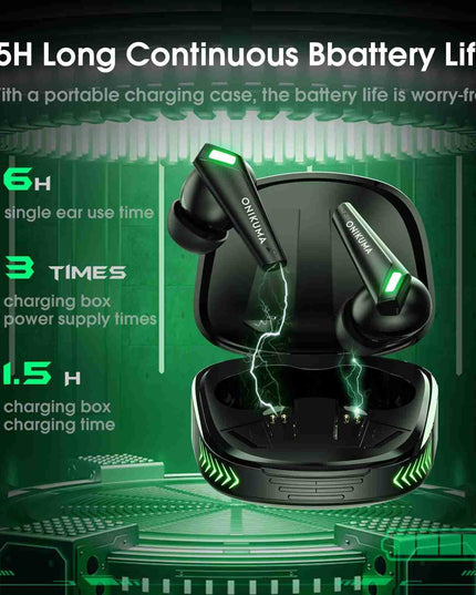 Wireless Bluetooth Earphones With Mic - Black-1915197134509051907