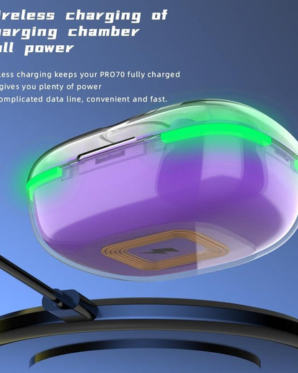 Intelligent Bluetooth Earphones With Wireless Charging - Black-1915196963473723395