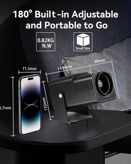 Portable 4K Android 12.0 Mini Wifi Projector For Home Use-1915196526196559875