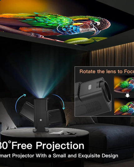 Portable 4K Android 12.0 Mini Wifi Projector For Home Use-1915196526196559880