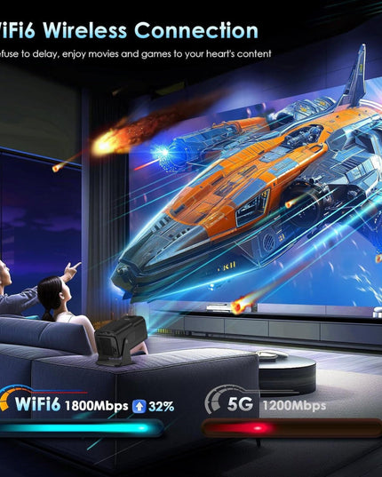Portable 4K Android 12.0 Mini Wifi Projector For Home Use-1915196526196559881