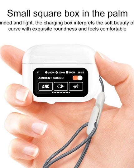 Wireless Bluetooth Earphone With Touch Screen & Noise Reduction - White-1915196825372069889