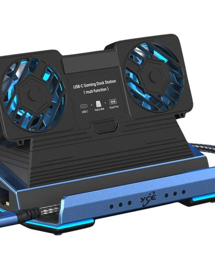 10-In-1 Usb-C Gaming Dock With Detachable Fan - Blue / Black-1915196925045510144