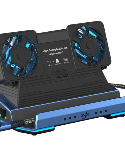 9-In-1 Usb-C Gaming Dock With Detachable Fan - Blue / Black-1922443402268512264