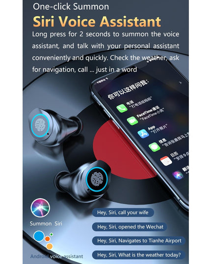 Waterproof Wireless Bluetooth Earphones With Touch Screen And Charging Box-1915196983203729416