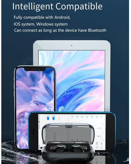 Waterproof Wireless Bluetooth 5.0 Earphones With Charging Box And Led Display-1915197074165600265