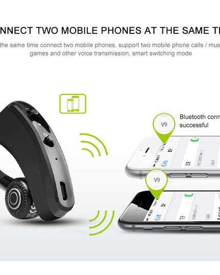 V9 Wireless Bluetooth Headset With Mic For Drivers - Black-1915196493023809544