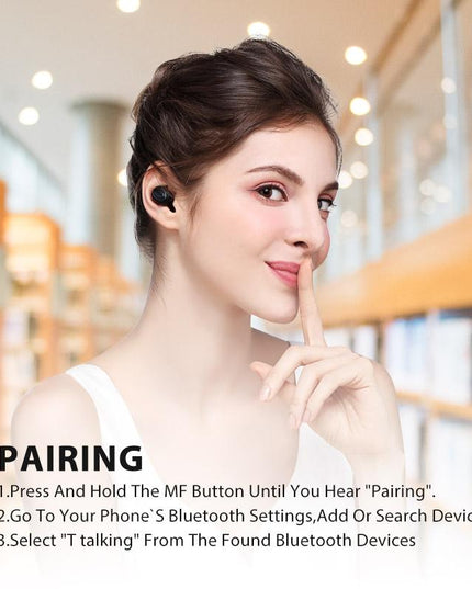 Wireless In-Ear Headset With Usb Cable - Black 5.0-1915196499868913673