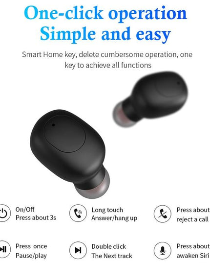 Wireless Sports Bluetooth Earphones - Binaural Stereo Black-1915196699073187849
