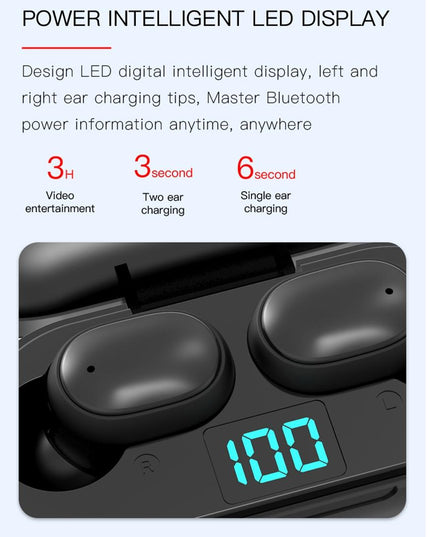 Wireless Bluetooth Earphones With Digital Display & Charging Box - H6 Tws-1915197206844018690
