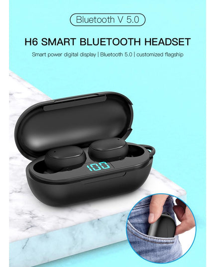Wireless Bluetooth Earphones With Digital Display & Charging Box - H6 Tws-1915197206844018694