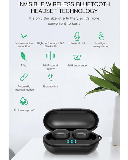 Wireless Bluetooth Earphones With Digital Display & Charging Box - H6 Tws-1915197206844018695