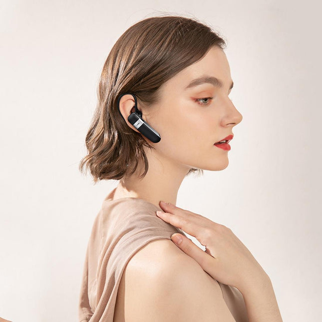 Wireless Bluetooth 5.0 Earphone With Hanging Ear Design - White-1915196621902188548