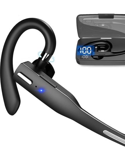 Wireless Bluetooth Earphone With Noise Cancelling & Rotatable Earhook - Charging Box & Digital Display-1922443437601329152