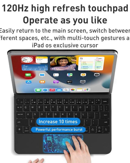 Magic Suspended Bluetooth Keyboard Leather Case For Ipad Air 2022 / 2020 - Black-1915196722431266820