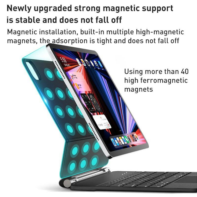 2022 T89 Magic Bluetooth Keyboard Leather Case For Ipad 10.9 Gen 10 - Black-1922443418953453571