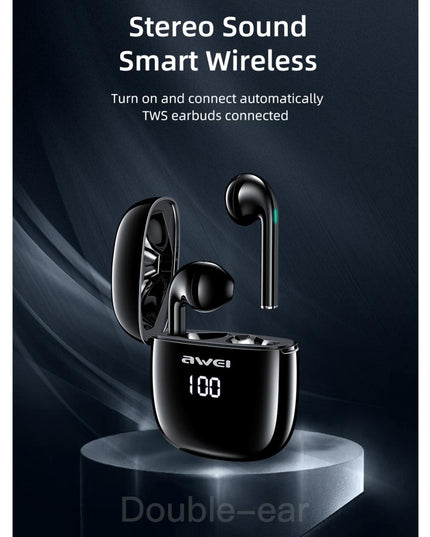 Wireless T28P Bluetooth V5.0 Tws Sports Headset With Led Display And Charging Case-1915196798759211009