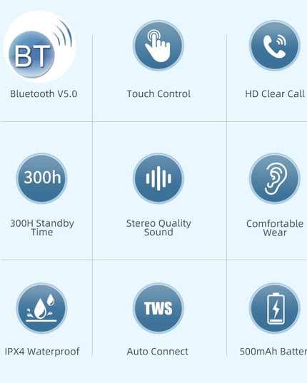 Wireless T28P Bluetooth V5.0 Tws Sports Headset With Led Display And Charging Case-1915196798759211016
