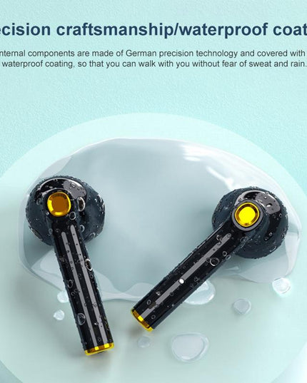 Waterproof Bluetooth Earphones With Digital Display - Black-1915196734078849029