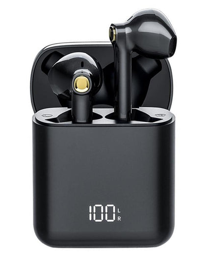 Waterproof Bluetooth Earphones With Digital Display - Black-1915196734078849031