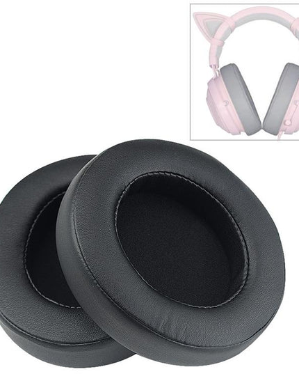 2-Pack Replacement Earpads For Razer Kraken 7.1 V2 Pro Headphones - Black Sponge Cover-1915198113577046016