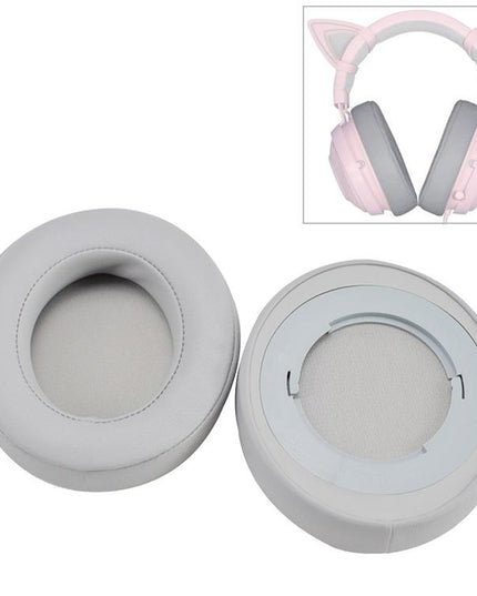 2-Pack Replacement Earpads For Razer Kraken 7.1 V2 Pro Headphones - Grey Sponge Net Cover-1922443446661025793