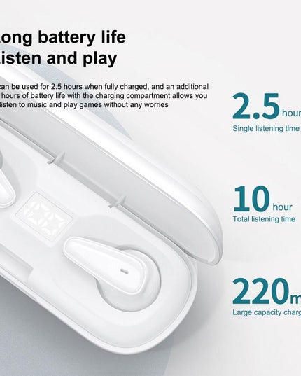 Waterproof Bluetooth 5.0 Earphones With Charging Box - White Deer Series-1915197480841121796