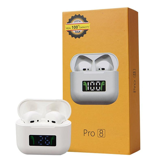Wireless Bluetooth Earphones With Touch Display - White-1915196624737538049