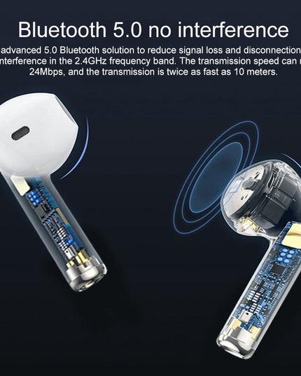 Wireless Bluetooth Earphones With Touch Display - White-1915196624737538050