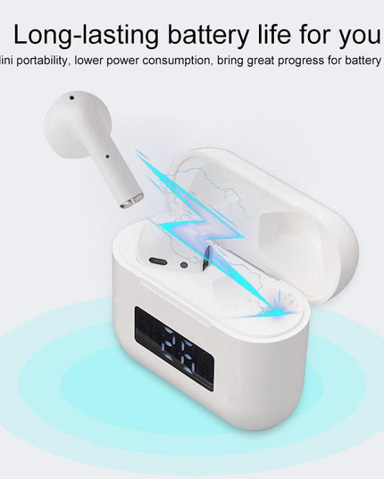 Wireless Bluetooth Earphones With Touch Display - White-1915196624737538053