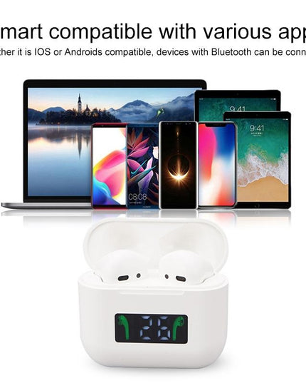 Wireless Bluetooth Earphones With Touch Display - White-1915196624737538055