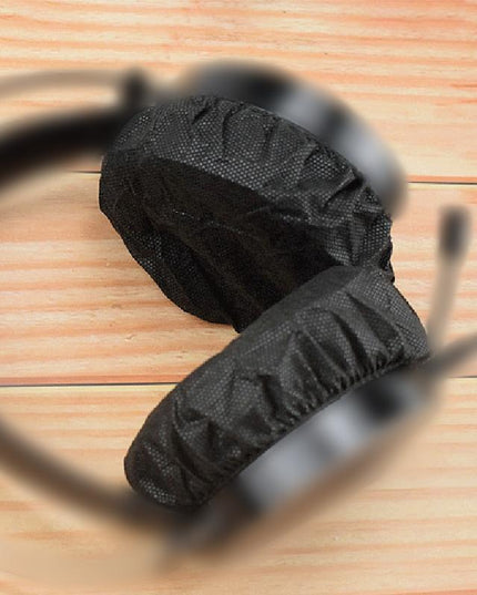 Black Disposable Earphone Earmuffs - Dust & Sweat Proof Breathable-1915196776139329541
