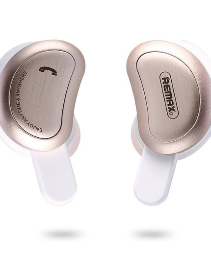 Wireless Bluetooth Earphones With Charging Box - Half Moon Shape Gold-1915196562909302784