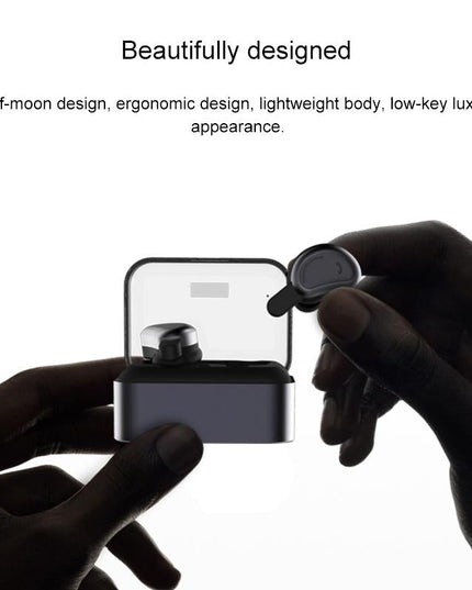 Wireless Bluetooth Earphones With Charging Box - Half Moon Shape Gold-1915196562909302787