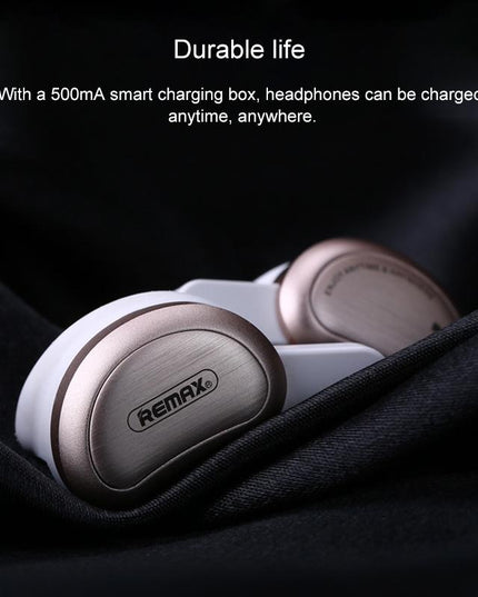 Wireless Bluetooth Earphones With Charging Box - Half Moon Shape Gold-1915196562909302788