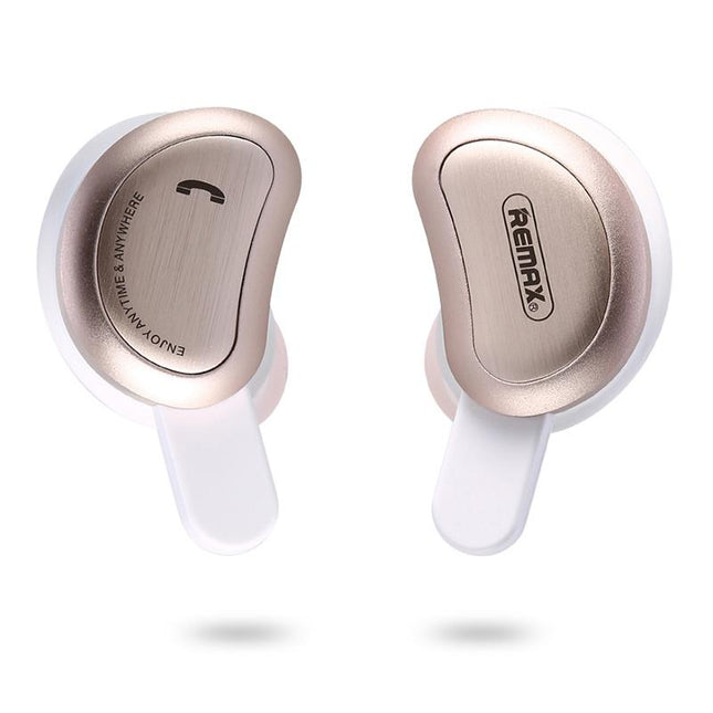 Wireless Bluetooth Earphones With Charging Box - Half Moon Shape Gold-1915196562909302792