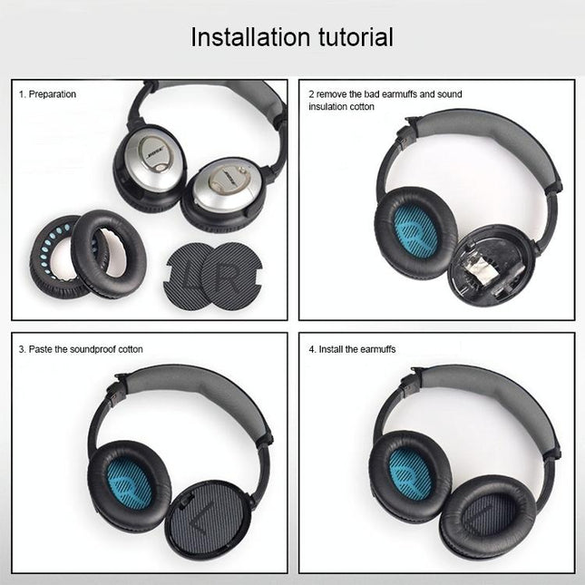 Soft Earmuff Headphone Jacket For Bose Qc2 / Qc15 / Ae2 / Qc25 - Dark Grey-1915197869162369029