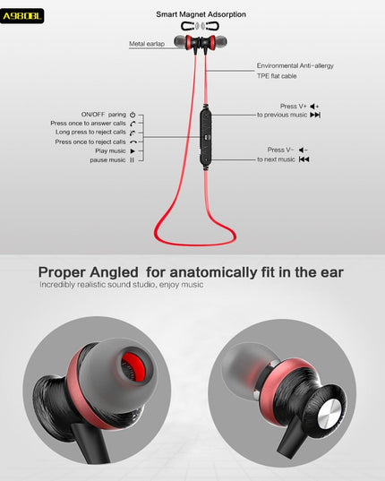 Wireless Magnetic Sport Earphones With Bluetooth Control-1915196542009085955